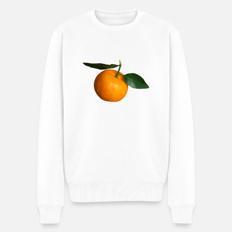 mandarin clementine tangerine mandarine veggie obs - Männer Premium Bio Pullover - Weiß