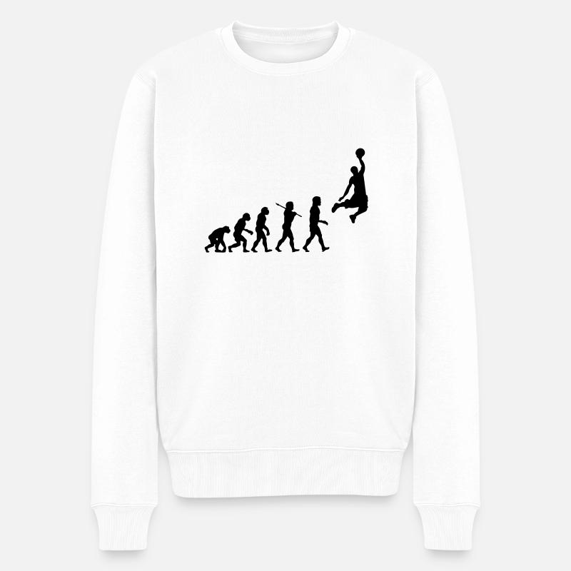 Basketball Dunk Evolution - Pull Premium bio Homme - blanc