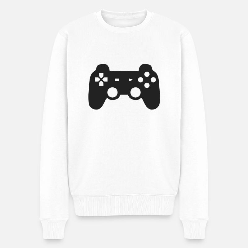 Controller - Männer Premium Bio Pullover - Weiß