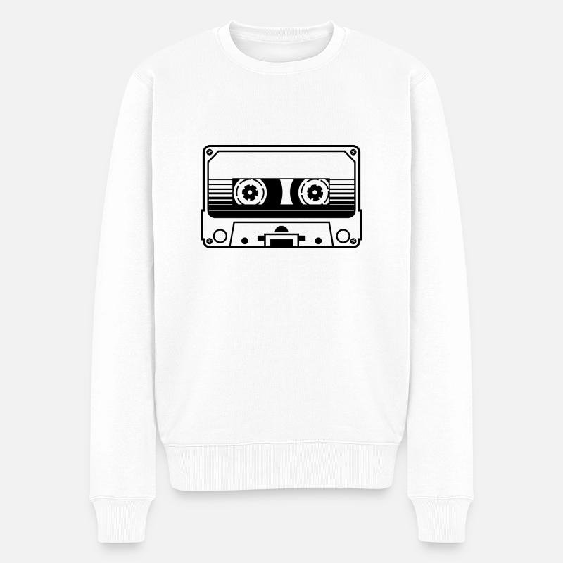 Cassette / cassette - Pull Premium bio Homme - blanc
