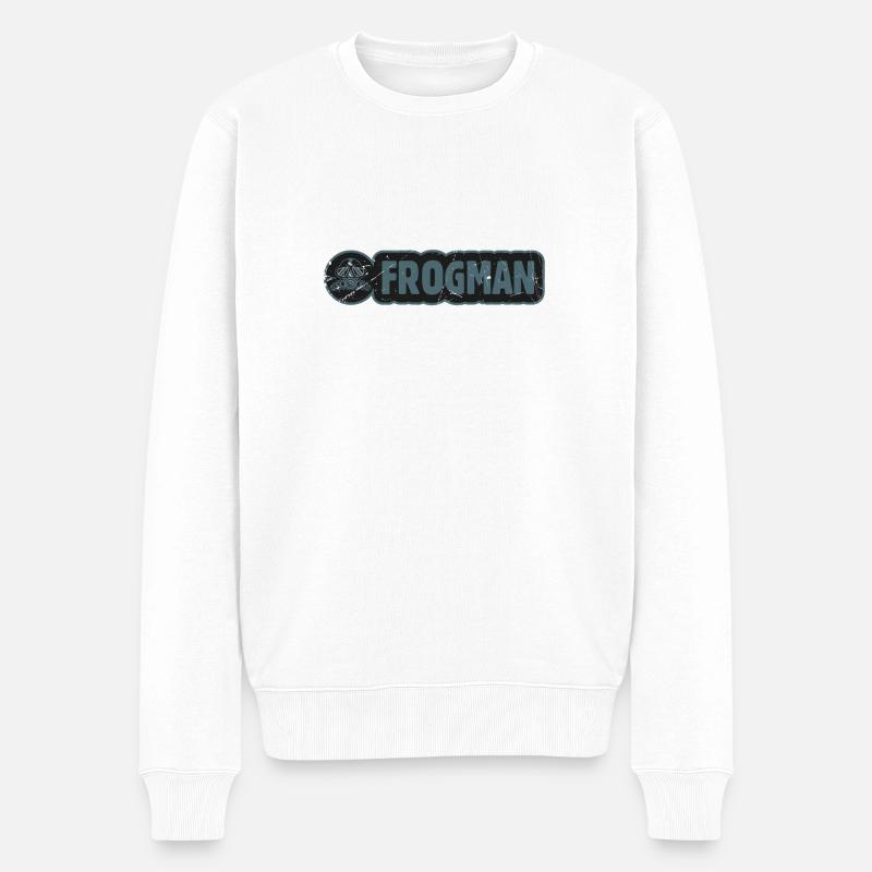 FROGMAN BLUE plongée sous marine - Pull Premium bio Homme - blanc