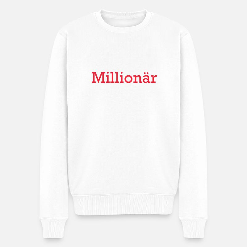 Millionär Millionaire Million - Männer Premium Bio Pullover - Weiß