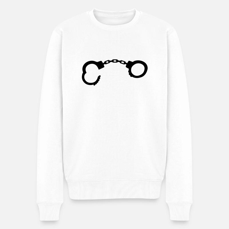 handschellen__f1 - Männer Premium Bio Pullover - Weiß