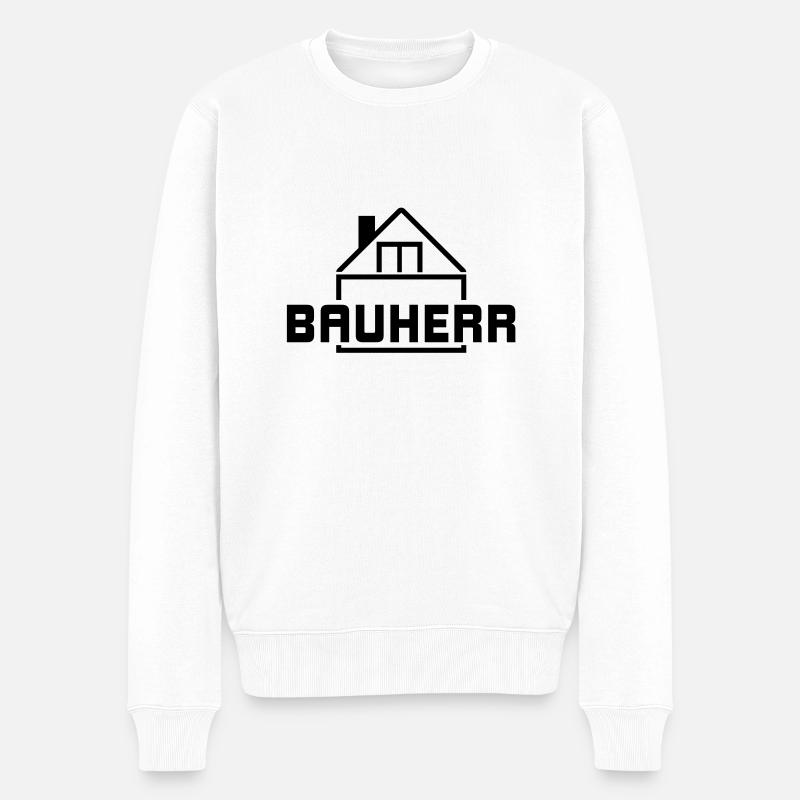 bauherr_f1 - Männer Premium Bio Pullover - Weiß