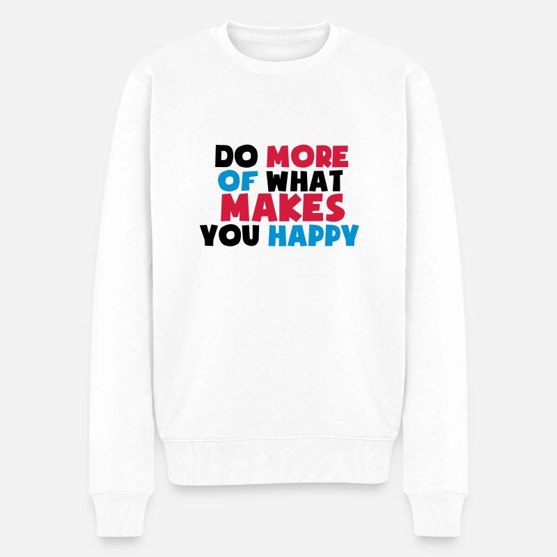 makes_you_happy - Pull Premium bio Homme - blanc