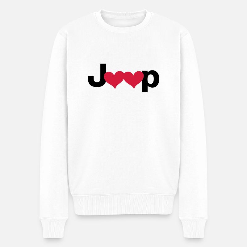 Jeep Love - Männer Premium Bio Pullover - Weiß