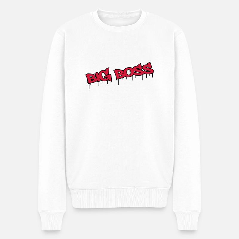 Big Boss - Männer Premium Bio Pullover - Weiß