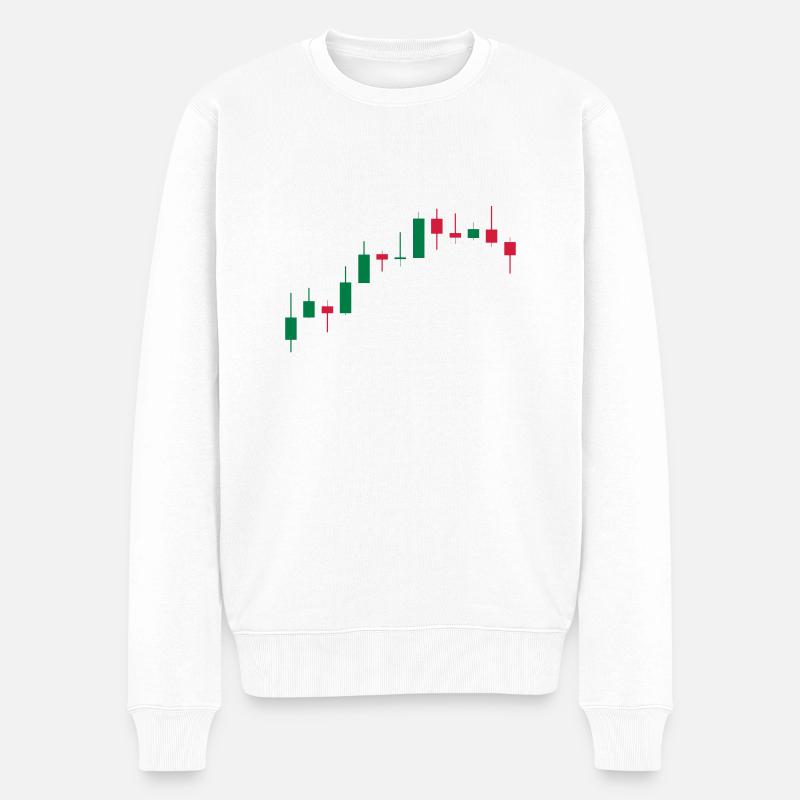 Stocks Chart Trading - Männer Premium Bio Pullover - Weiß
