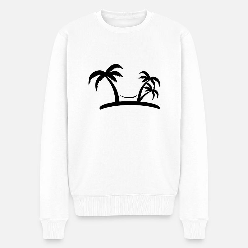 palm - Männer Premium Bio Pullover - Weiß
