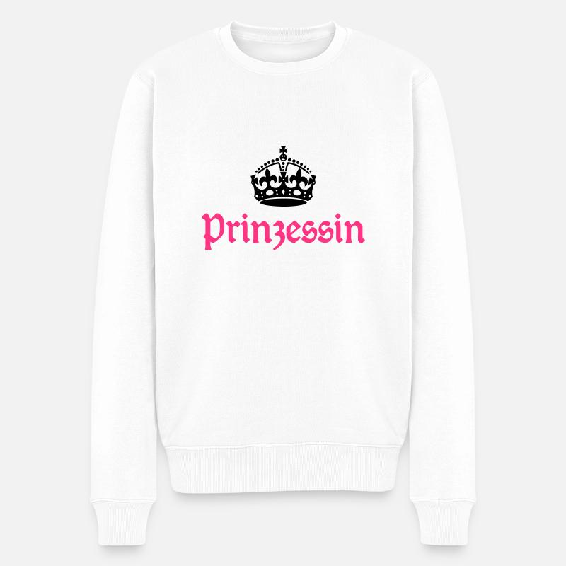 Princesse avec la couronne - Pull Premium bio Homme - blanc
