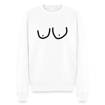 Busen - Männer Premium Bio Pullover - Weiß - Vorne - Thijin (182cm)