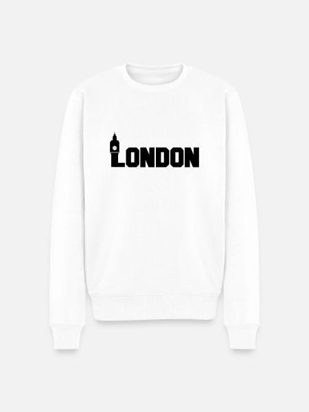 london - Männer Premium Bio Pullover - Weiß