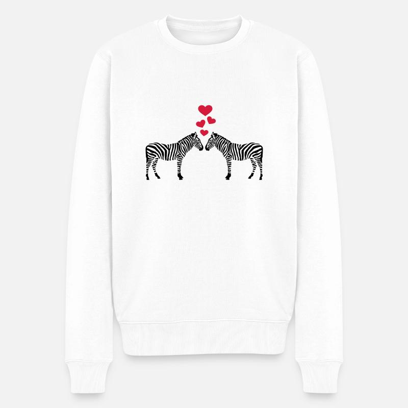 Zebras - Männer Premium Bio Pullover - Weiß
