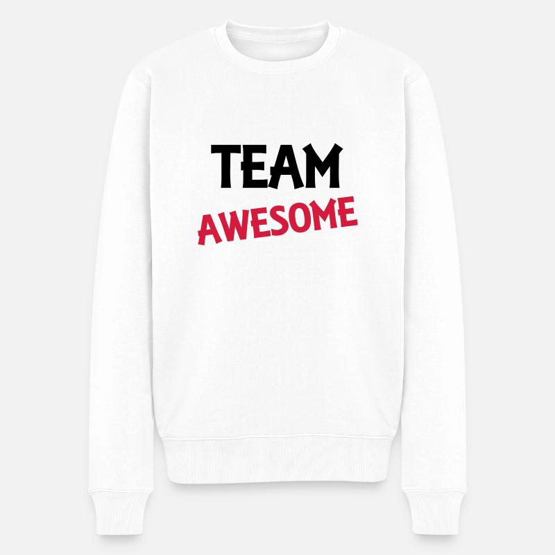 Team Awesome - Männer Premium Bio Pullover - Weiß