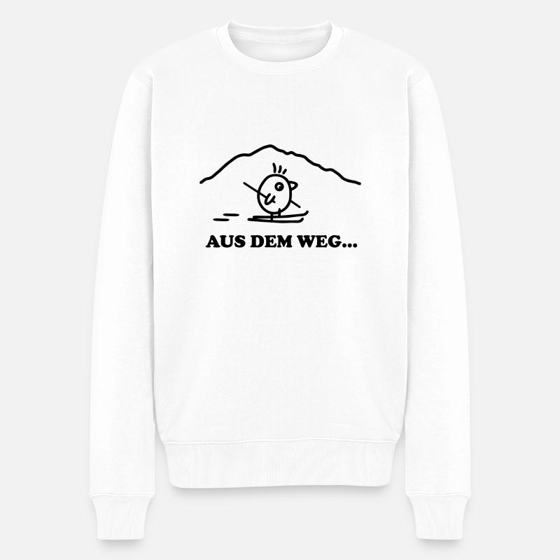Skifahren - Aus dem Weg - Männer Premium Bio Pullover - Weiß