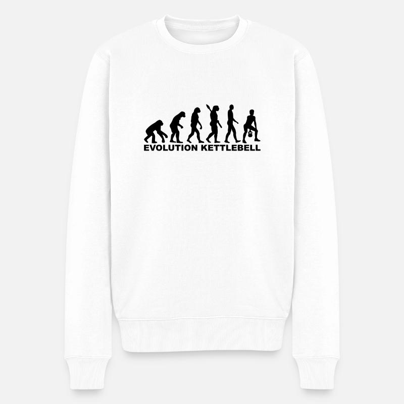 Evolution Kettlebell - Men's Premium Organic Jumper - white