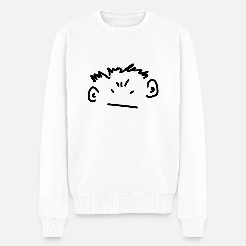 wütender Junge - Männer Premium Bio Pullover - Weiß