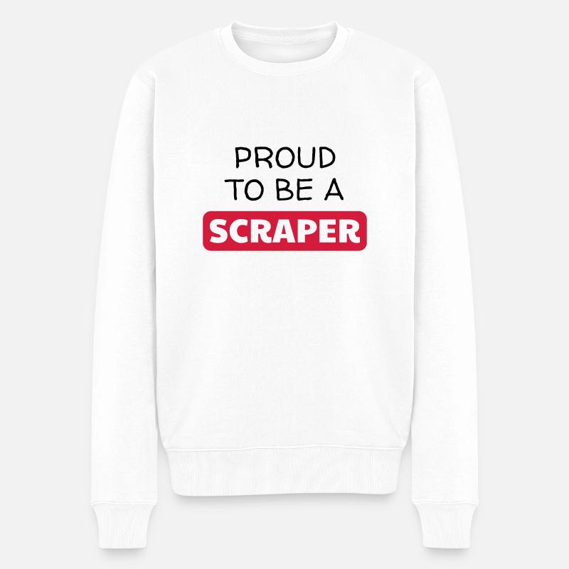 Scrapbooking / Scraper / Scrapeuse / Scrapeur - Pull Premium bio Homme - blanc