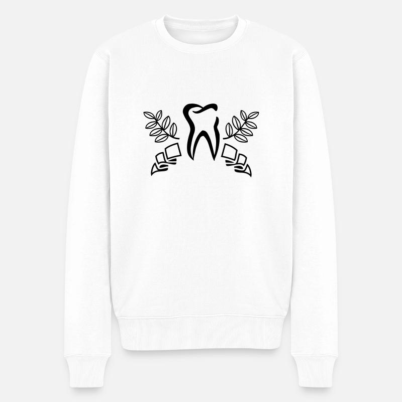 zahn design - Männer Premium Bio Pullover - Weiß