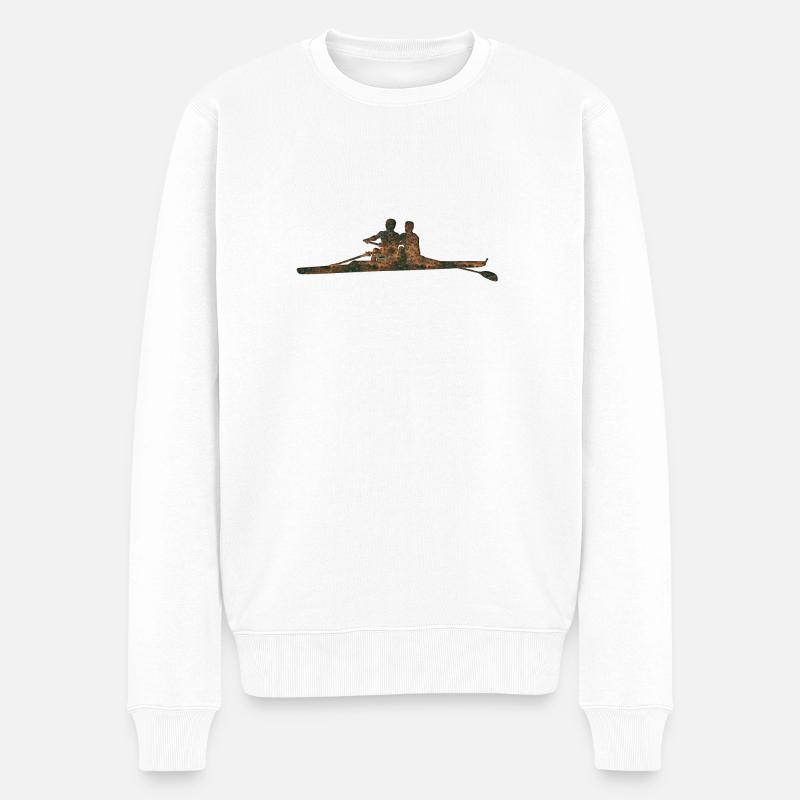 Rost Rudern - Männer Premium Bio Pullover - Weiß