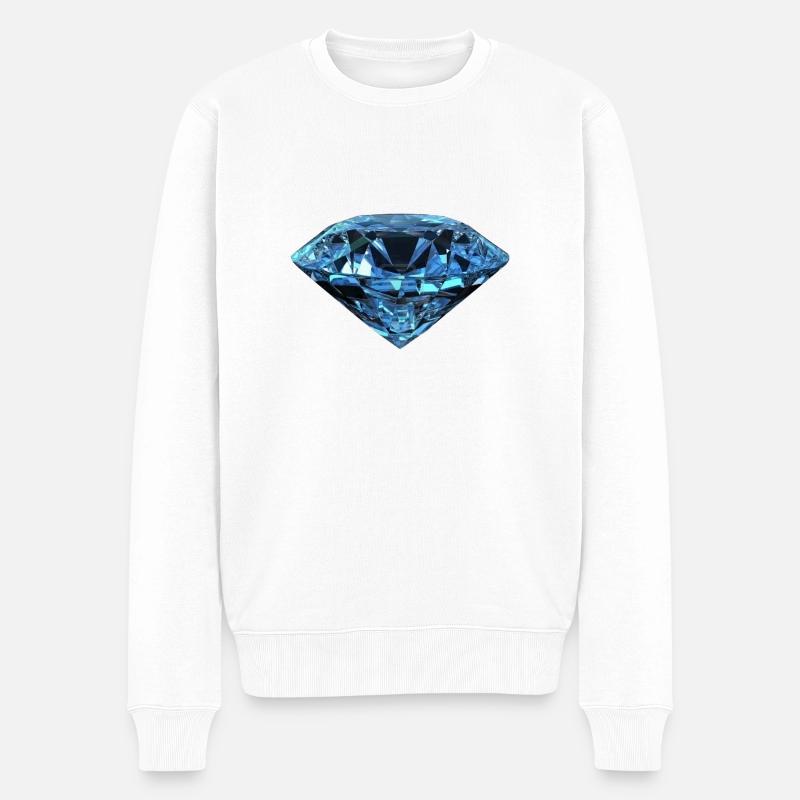 Diamant Juwel Mineral Edelstein Schmuck - Männer Premium Bio Pullover - Weiß