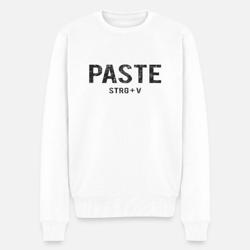 Paste STRG+V - Männer Premium Bio Pullover - Weiß