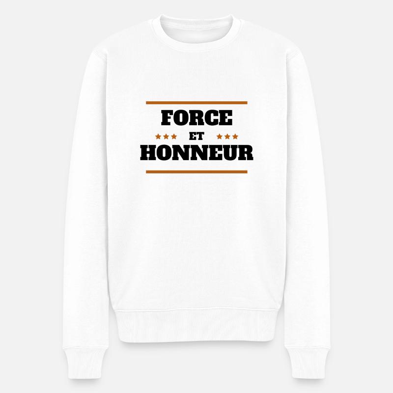 Force et Honneur - Pull Premium bio Homme - blanc