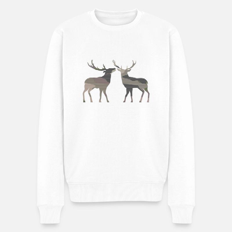 Cerf - Pull Premium bio Homme - blanc