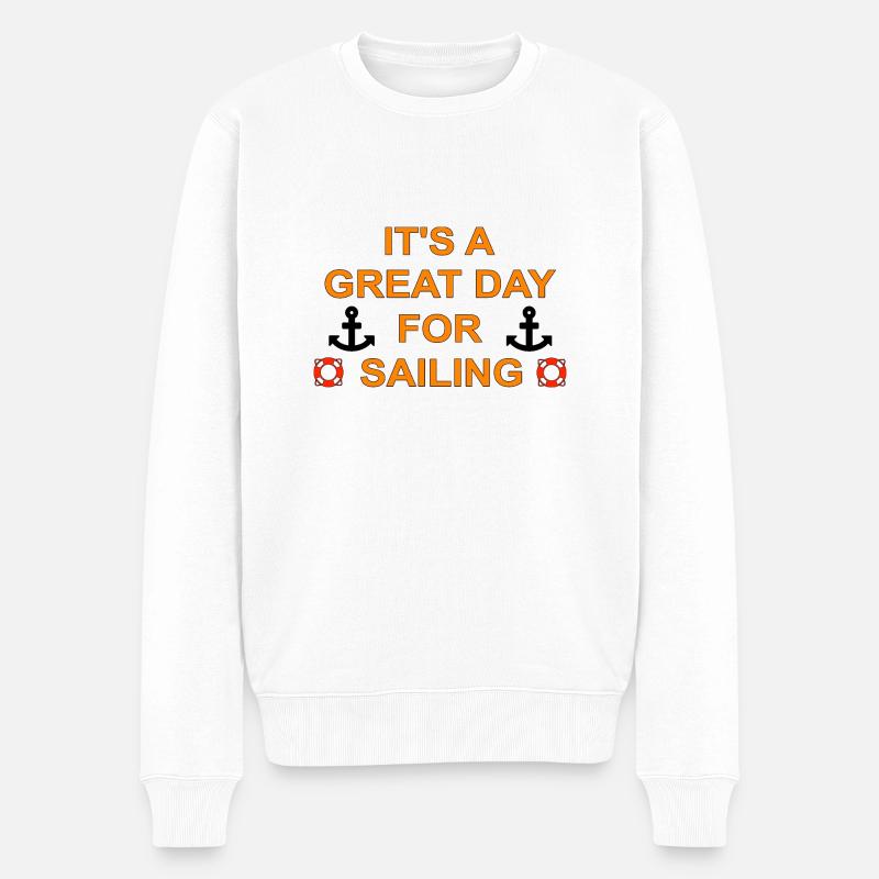 Voile - Pull Premium bio Homme - blanc