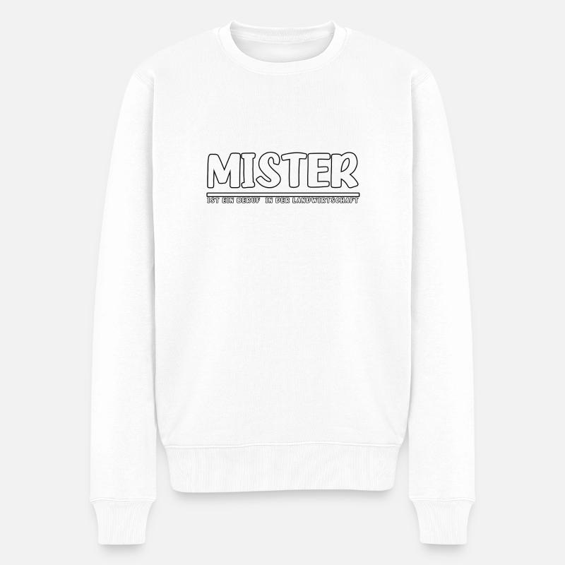 Mister - Männer Premium Bio Pullover - Weiß
