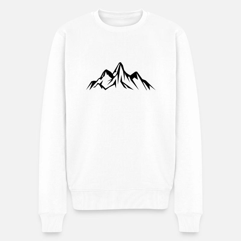 Mountains - Männer Premium Bio Pullover - Weiß