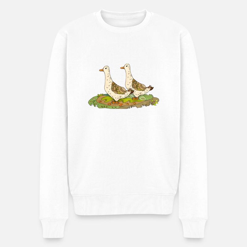 Ente - Männer Premium Bio Pullover - Weiß
