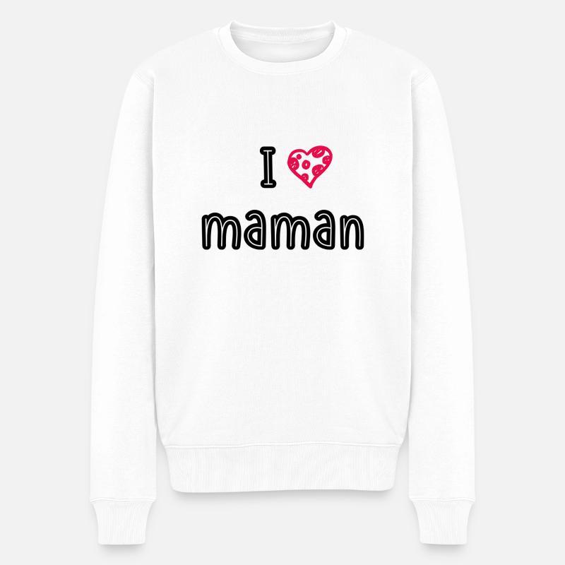 I love maman - Pull Premium bio Homme - blanc