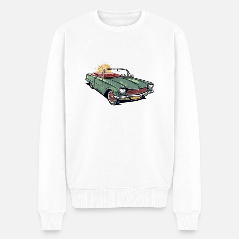 Französisches Cabriolet - Männer Premium Bio Pullover - Weiß