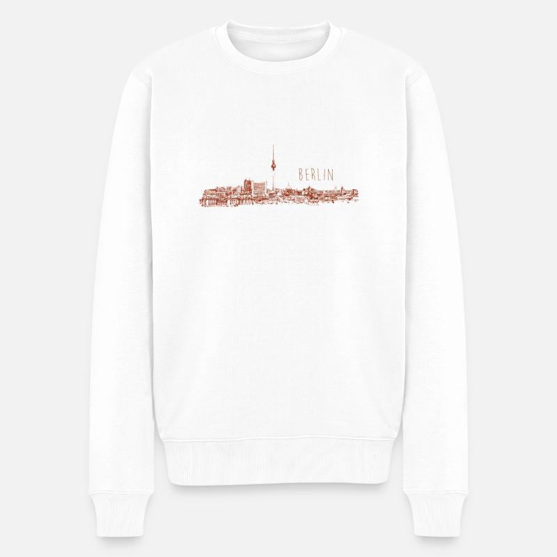 Berlin deutschland techno rave musik party reisen - Männer Premium Bio Pullover - Weiß