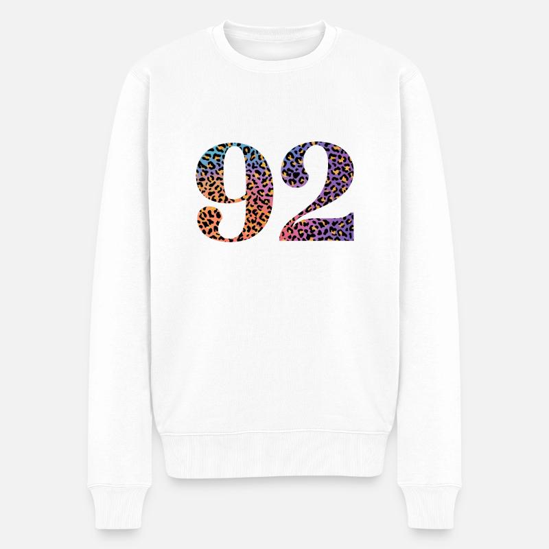 92e anniversaire léopard - Pull Premium bio Homme - blanc