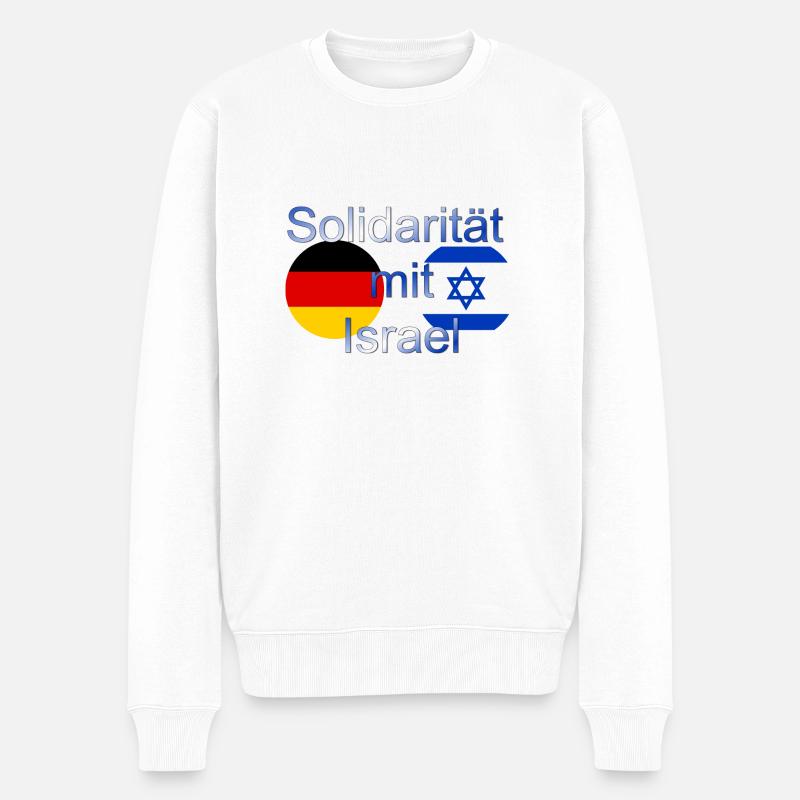 Solidarität mit Israel - Männer Premium Bio Pullover - Weiß