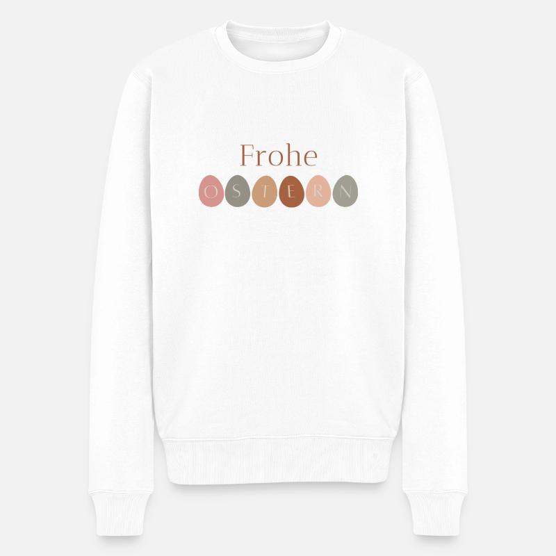 Frohe Ostern - Männer Premium Bio Pullover - Weiß