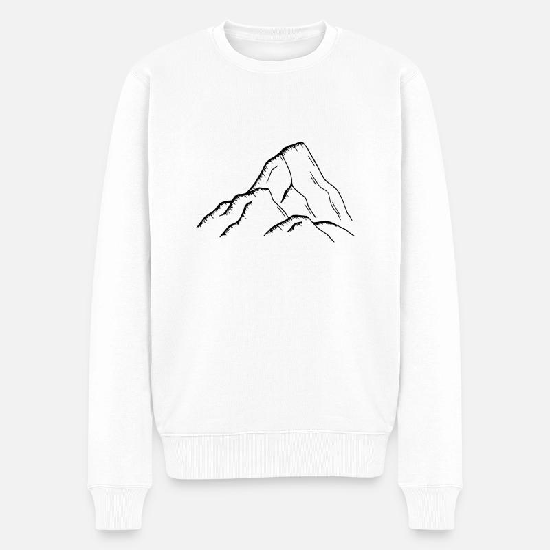 Berglandschaft - Männer Premium Bio Pullover - Weiß