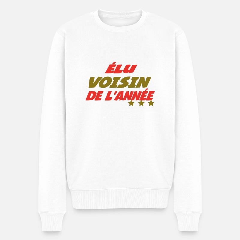 Elu VOISIN de l'année - Pull Premium bio Homme - blanc