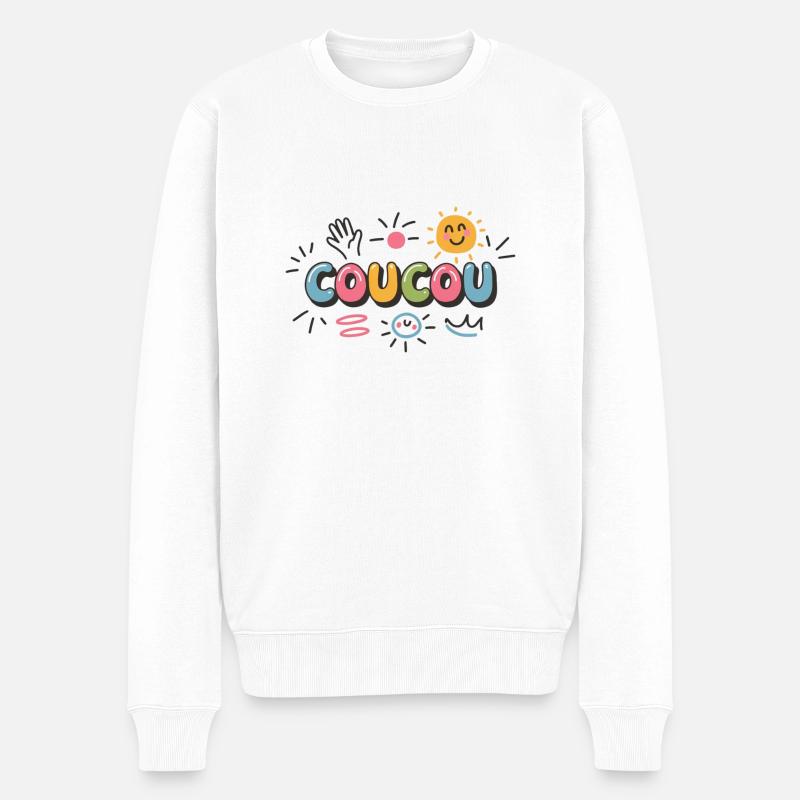 Design Joyeux - Coucou - Pull Premium bio Homme - blanc