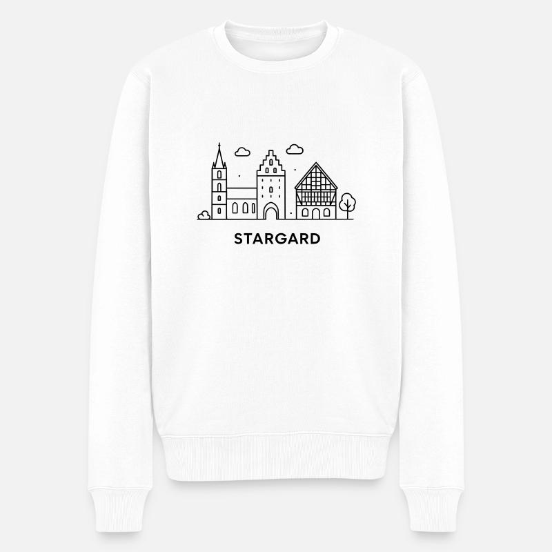 Die Stadt Stargard - Männer Premium Bio Pullover - Weiß