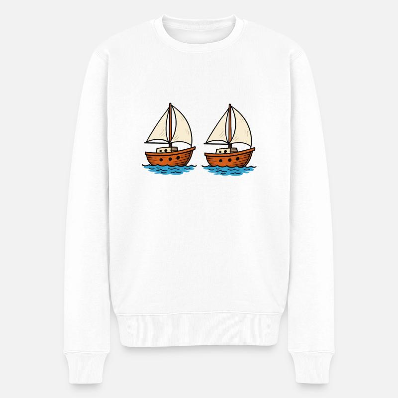 segelboote - Männer Premium Bio Pullover - Weiß