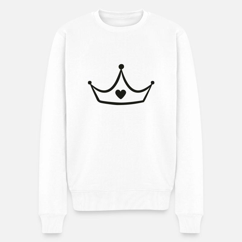 krone - Männer Premium Bio Pullover - Weiß