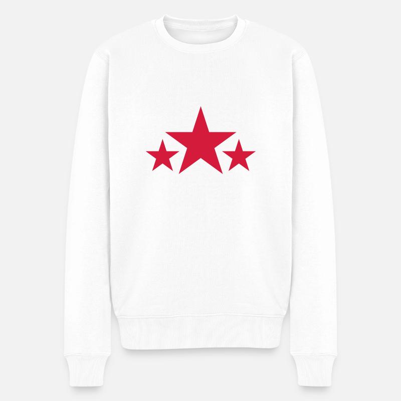 Stars - Männer Premium Bio Pullover - Weiß