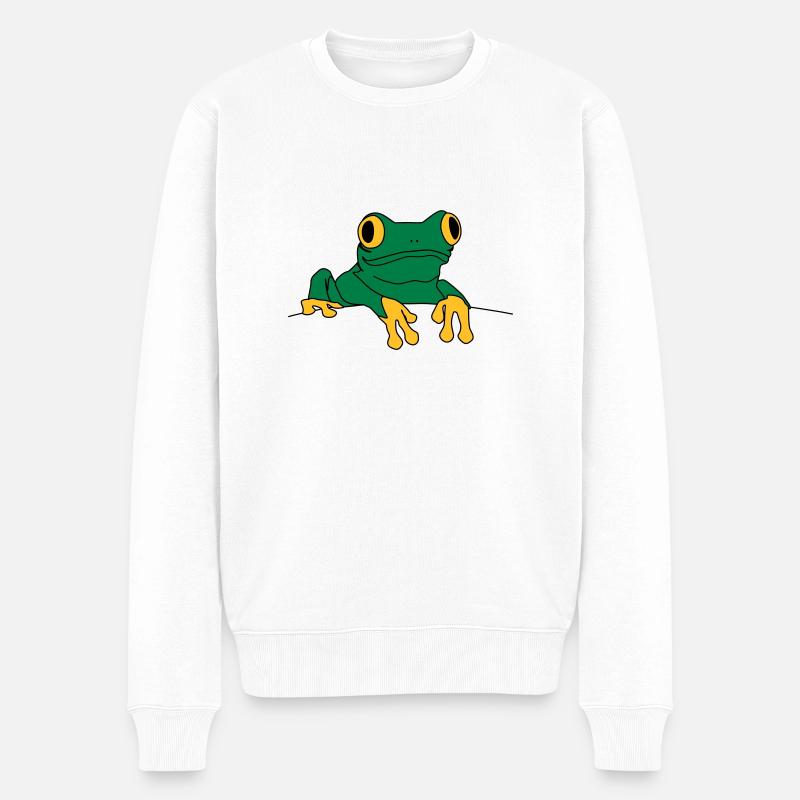 frosch - Männer Premium Bio Pullover - Weiß