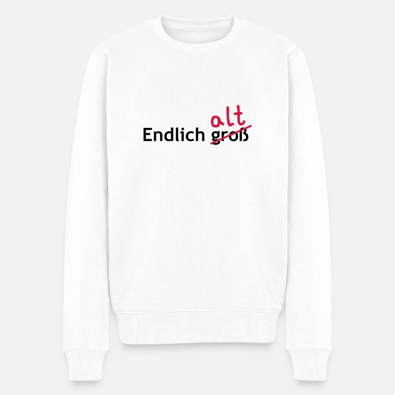 Endlich alt - Männer Premium Bio Pullover - Weiß