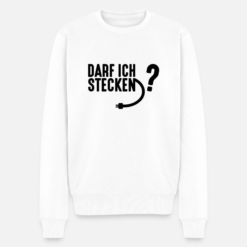 Darf Ich Stecken? - Männer Premium Bio Pullover - Weiß