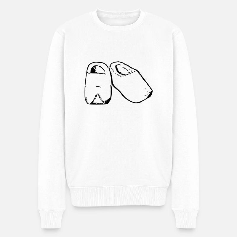 Holzschuhe - Männer Premium Bio Pullover - Weiß