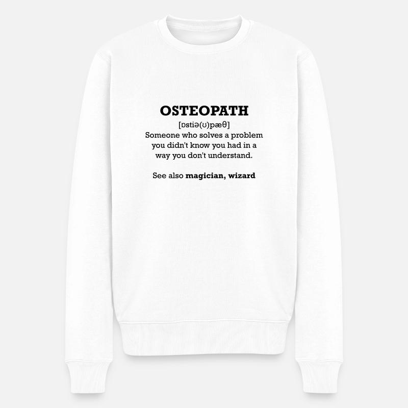Osteopath - wizard - Männer Premium Bio Pullover - Weiß